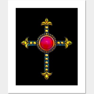 Cross Vintage Gemstone Posters and Art